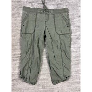 Natural Reflections‎ Pants Womens 4 Gray Capri Pull On Drawstring Cotton Blend